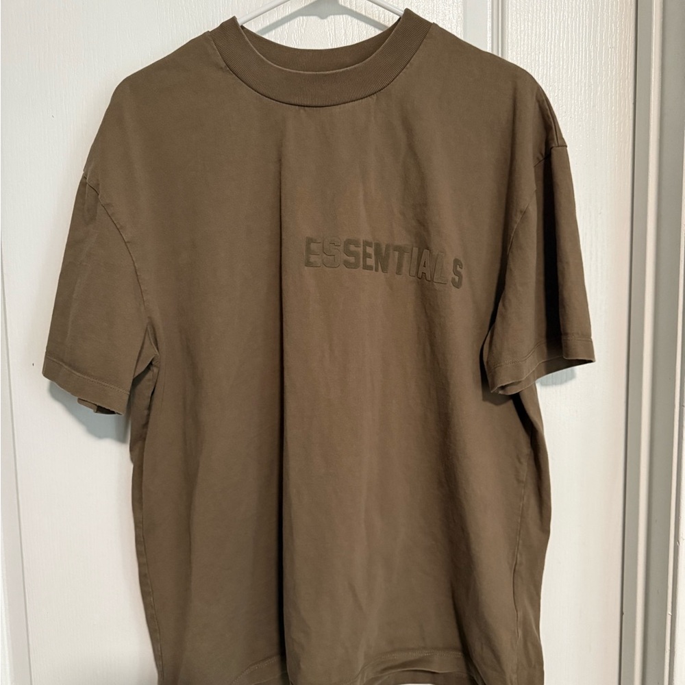 Essentials Brown Short Sleeve Tee Classic Crew Neck